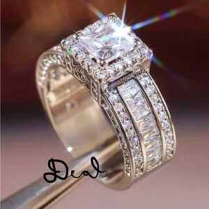 SILVER DIAMOND BRIADAL RING